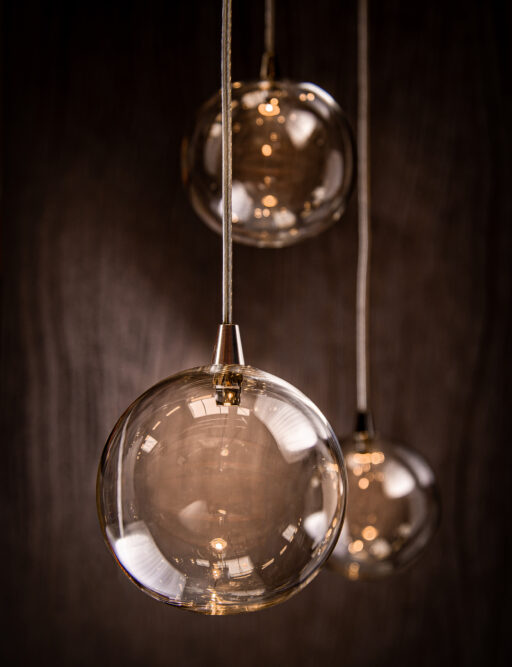 A closeup of the beautiful mouth-blown glass balls.